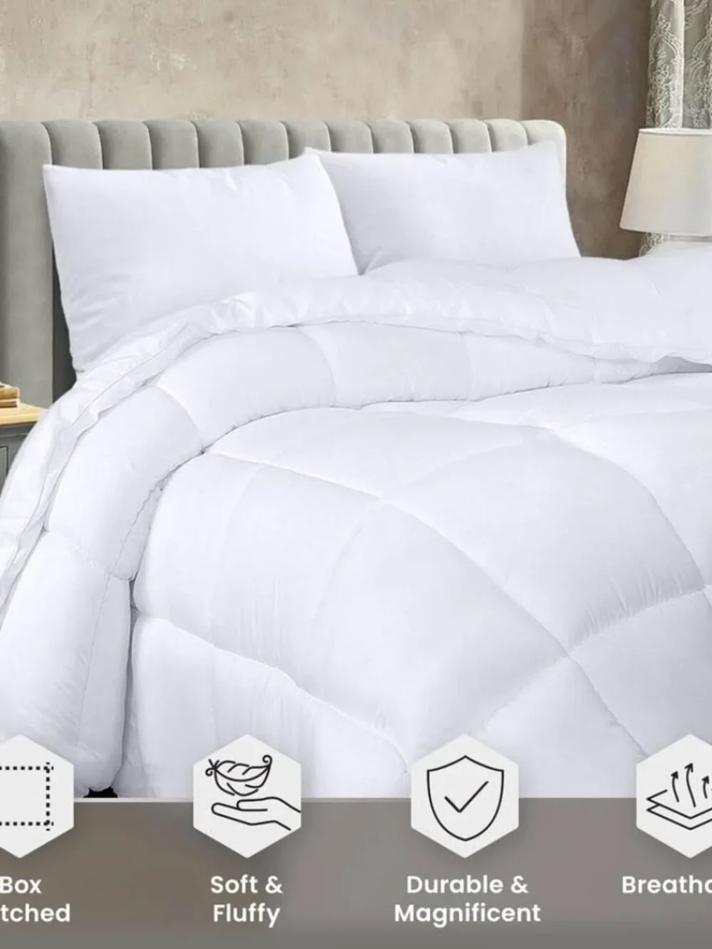 Utopia Bedding Comforter Duvet Insert, Quilted Comforter with Corner Tabs - Picture 3 of 7